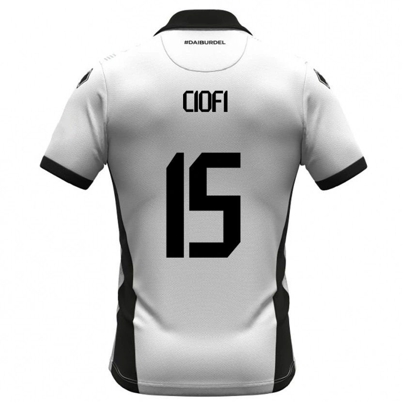 Danxen Hombre Camiseta Andrea Ciofi #15 Blanco Negro Naranja 1ª Equipación 2025/26 La Camisa