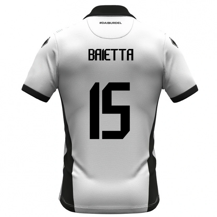 Danxen Hombre Camiseta Pietro Baietta #15 Blanco Negro Naranja 1ª Equipación 2025/26 La Camisa