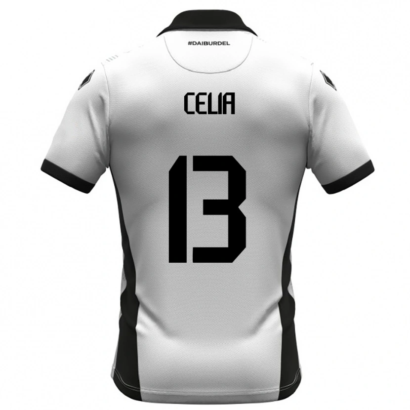 Danxen Hombre Camiseta Raffaele Celia #13 Blanco Negro Naranja 1ª Equipación 2025/26 La Camisa