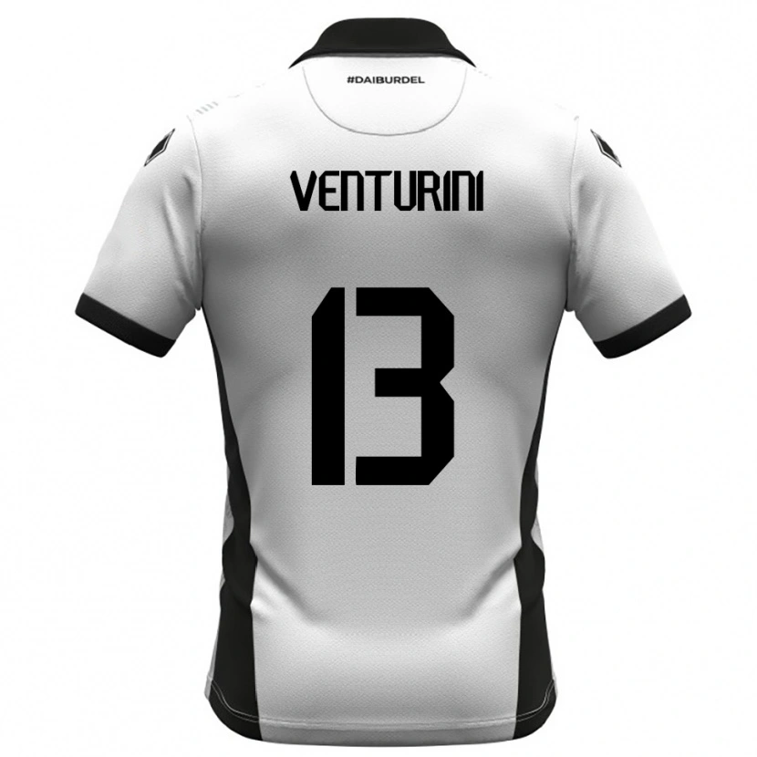 Danxen Hombre Camiseta Diego Venturini #13 Blanco Negro Naranja 1ª Equipación 2025/26 La Camisa
