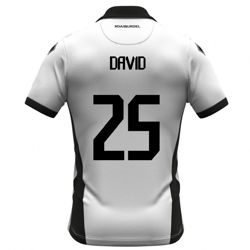 Danxen Hombre Camiseta Antonio David #25 Blanco Negro Naranja 1ª Equipación 2025/26 La Camisa
