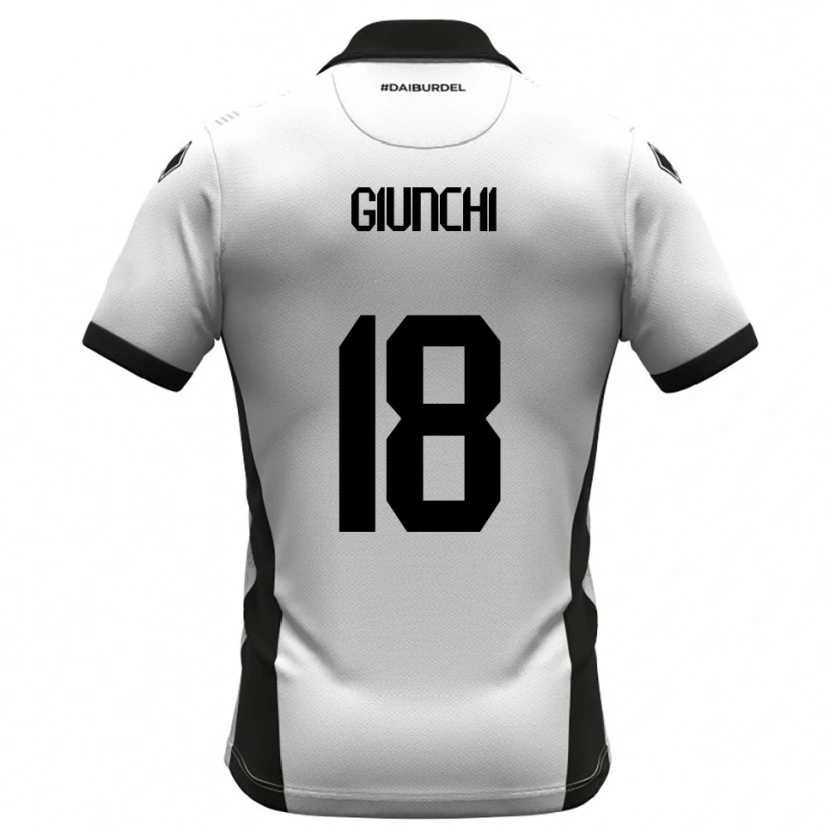 Danxen Hombre Camiseta Andrea Giunchi #18 Blanco Negro Naranja 1ª Equipación 2025/26 La Camisa
