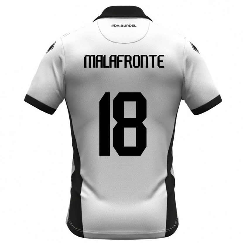 Danxen Hombre Camiseta Giovanni Malafronte #18 Blanco Negro Naranja 1ª Equipación 2025/26 La Camisa