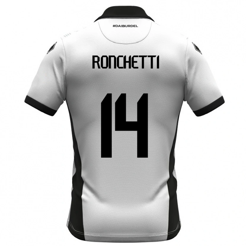 Danxen Hombre Camiseta Filippo Ronchetti #14 Blanco Negro Naranja 1ª Equipación 2025/26 La Camisa