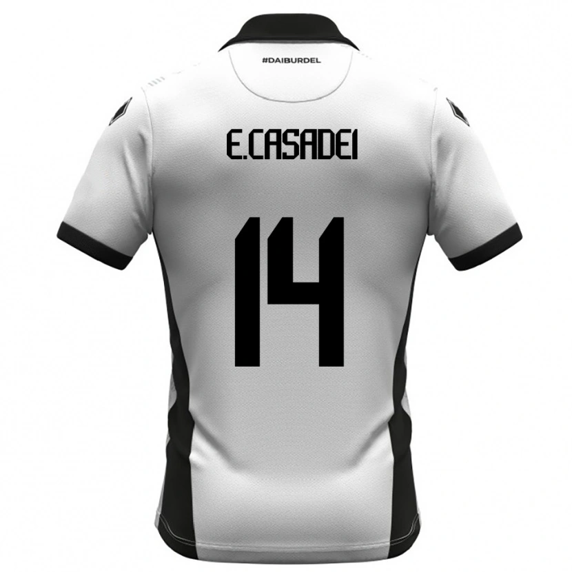 Danxen Hombre Camiseta Enea Casadei #14 Blanco Negro Naranja 1ª Equipación 2025/26 La Camisa