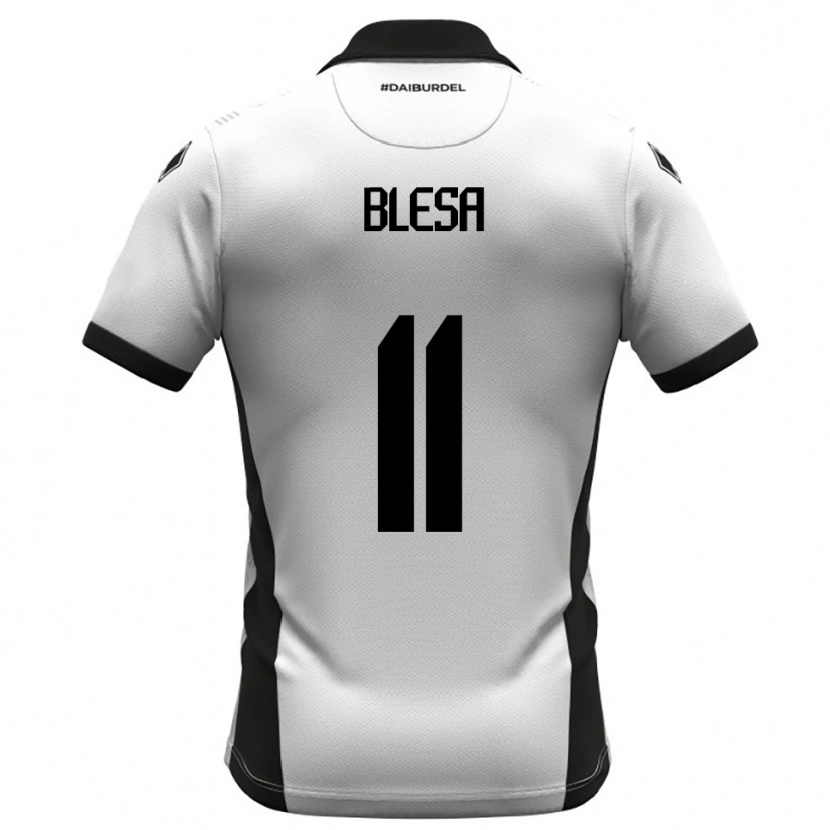 Danxen Hombre Camiseta Jalen Blesa #11 Blanco Negro Naranja 1ª Equipación 2025/26 La Camisa
