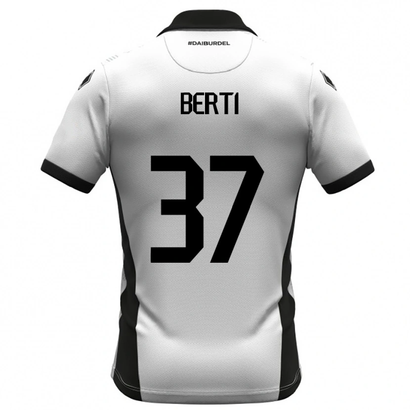 Danxen Hombre Camiseta Filippo Berti #37 Blanco Negro Naranja 1ª Equipación 2025/26 La Camisa