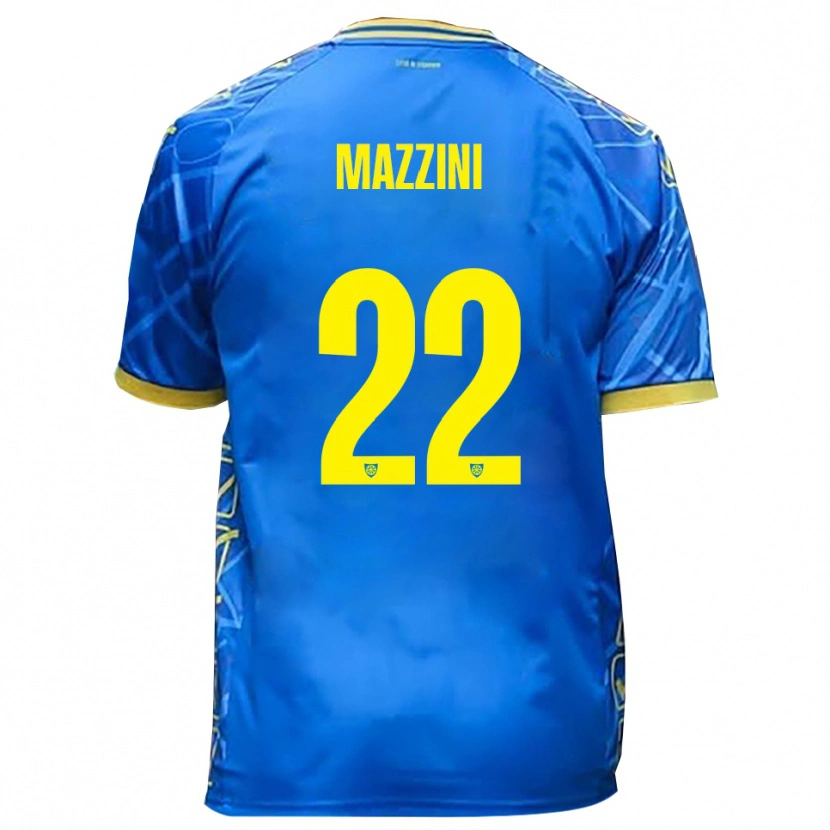 Danxen Hombre Camiseta Stefano Mazzini #22 Azul Cielo Amarillo 1ª Equipación 2025/26 La Camisa