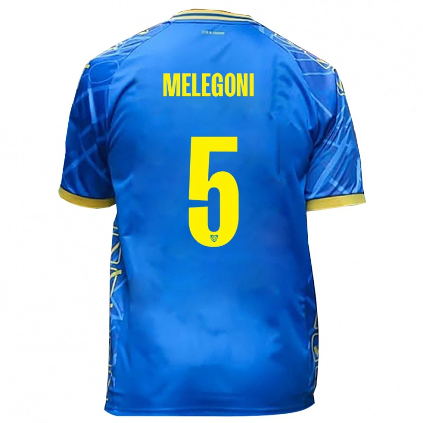 Danxen Hombre Camiseta Filippo Melegoni #5 Azul Cielo Amarillo 1ª Equipación 2025/26 La Camisa