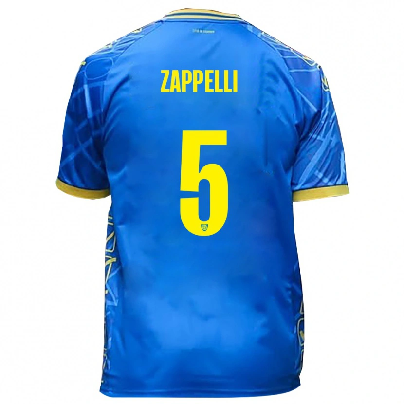 Danxen Hombre Camiseta Bernardo Zappelli #5 Azul Cielo Amarillo 1ª Equipación 2025/26 La Camisa