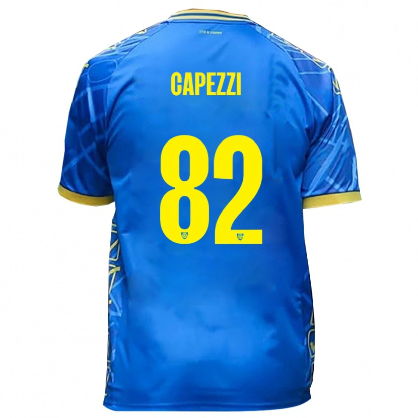 Danxen Hombre Camiseta Leonardo Capezzi #82 Azul Cielo Amarillo 1ª Equipación 2025/26 La Camisa