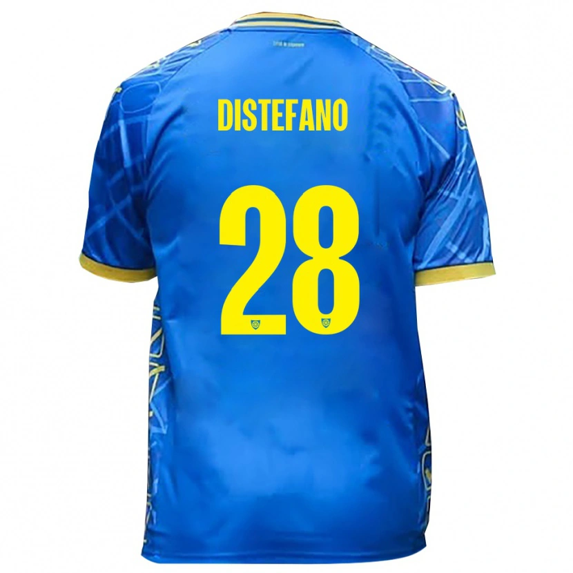 Danxen Hombre Camiseta Filippo Distefano #28 Azul Cielo Amarillo 1ª Equipación 2025/26 La Camisa