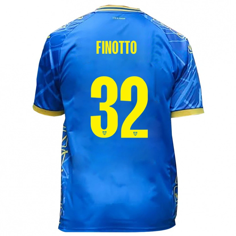 Danxen Hombre Camiseta Mattia Finotto #32 Azul Cielo Amarillo 1ª Equipación 2025/26 La Camisa