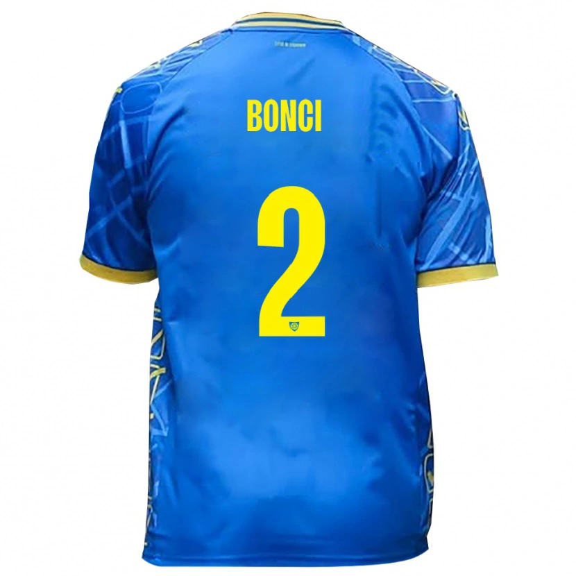 Danxen Hombre Camiseta Alberto Bonci #2 Azul Cielo Amarillo 1ª Equipación 2025/26 La Camisa