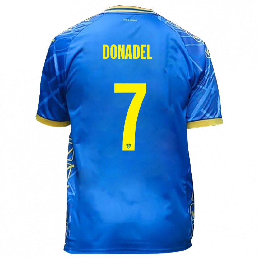 Danxen Hombre Camiseta Tommaso Donadel #7 Azul Cielo Amarillo 1ª Equipación 2025/26 La Camisa