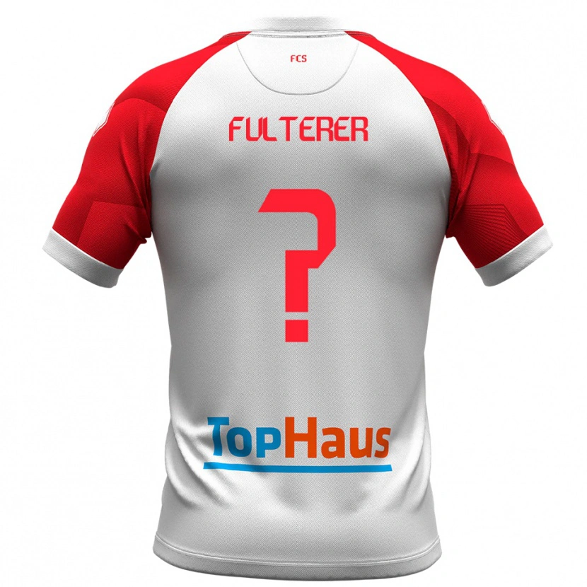 Danxen Hombre Camiseta Samuel Fulterer #0 Blanco Rojo 1ª Equipación 2025/26 La Camisa