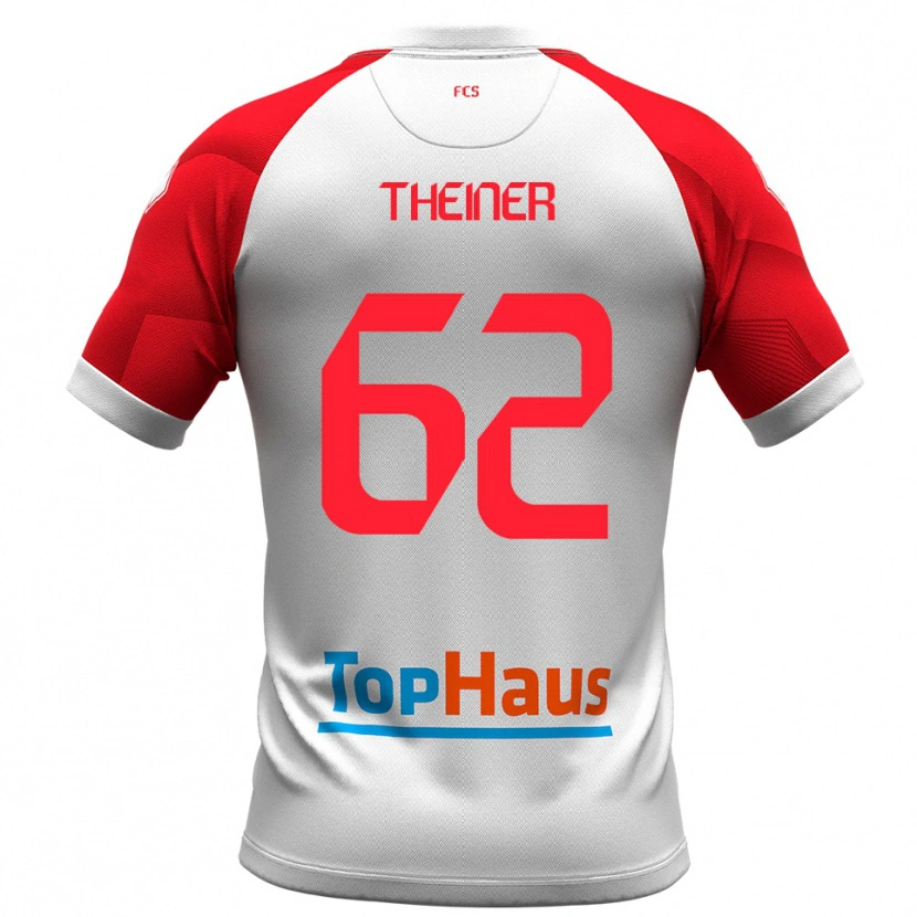 Danxen Hombre Camiseta Daniel Theiner #62 Blanco Rojo 1ª Equipación 2025/26 La Camisa