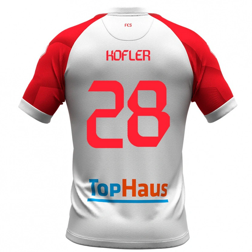 Danxen Hombre Camiseta Raphael Kofler #28 Blanco Rojo 1ª Equipación 2025/26 La Camisa