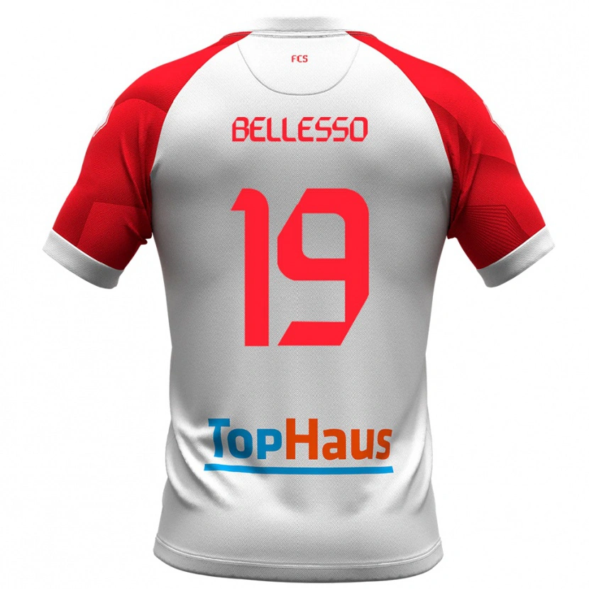 Danxen Hombre Camiseta Daniele Bellesso #19 Blanco Rojo 1ª Equipación 2025/26 La Camisa