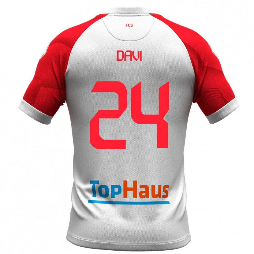 Danxen Hombre Camiseta Simone Davi #24 Blanco Rojo 1ª Equipación 2025/26 La Camisa