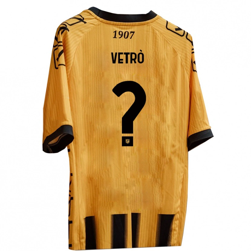 Danxen Hombre Camiseta Antonio Vetrò #0 Amarillo Negro 1ª Equipación 2025/26 La Camisa
