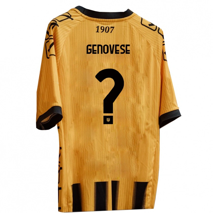 Danxen Hombre Camiseta Mattia Genovese #0 Amarillo Negro 1ª Equipación 2025/26 La Camisa