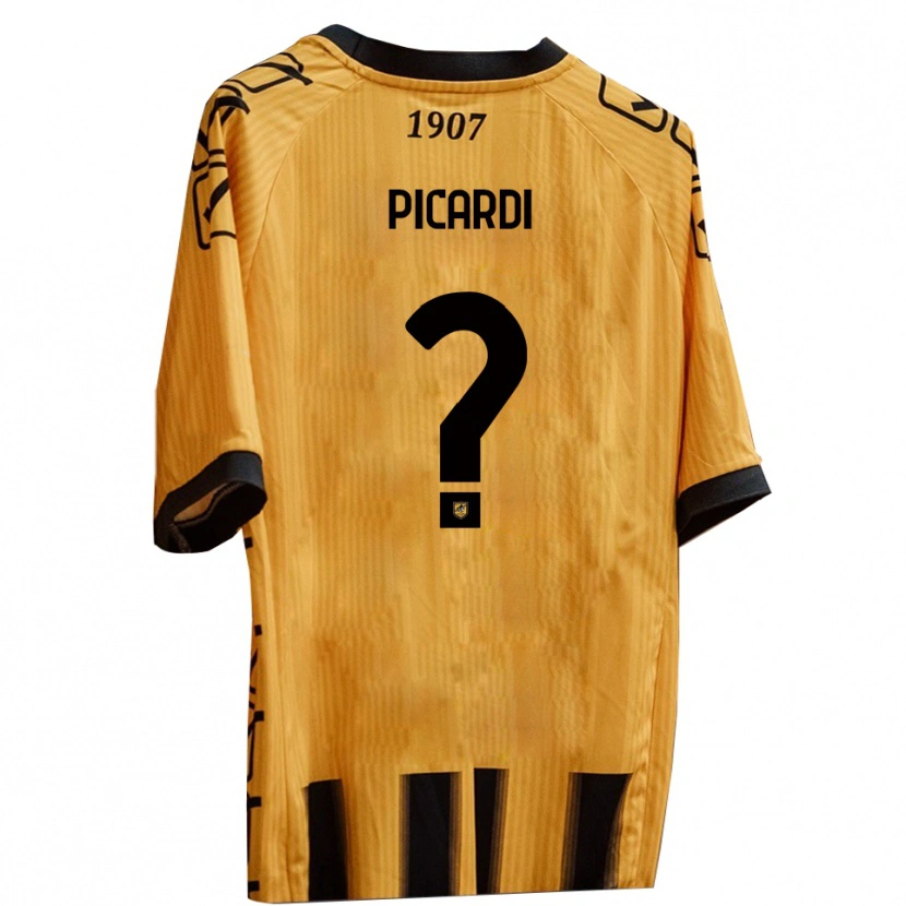 Danxen Hombre Camiseta Davide Picardi #0 Amarillo Negro 1ª Equipación 2025/26 La Camisa