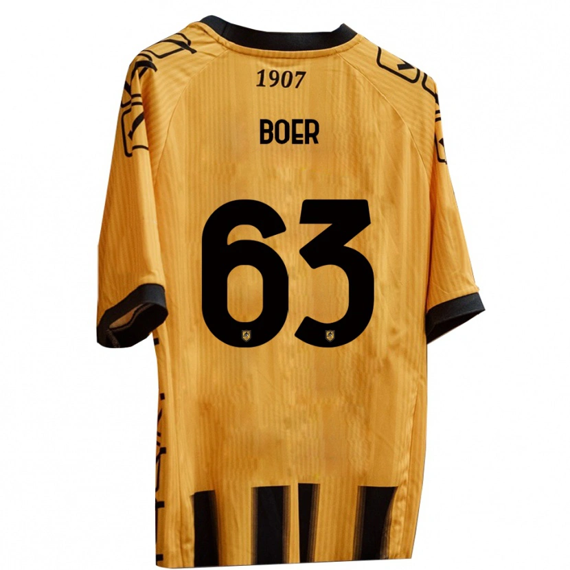 Danxen Hombre Camiseta Pietro Boer #63 Amarillo Negro 1ª Equipación 2025/26 La Camisa