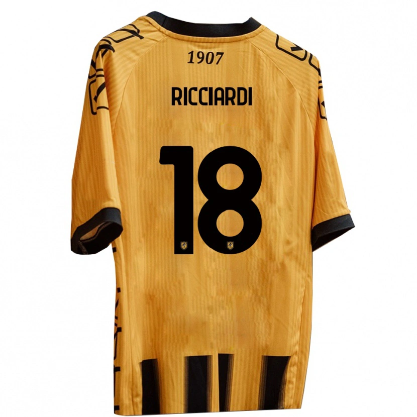 Danxen Hombre Camiseta Claudio Ricciardi #18 Amarillo Negro 1ª Equipación 2025/26 La Camisa