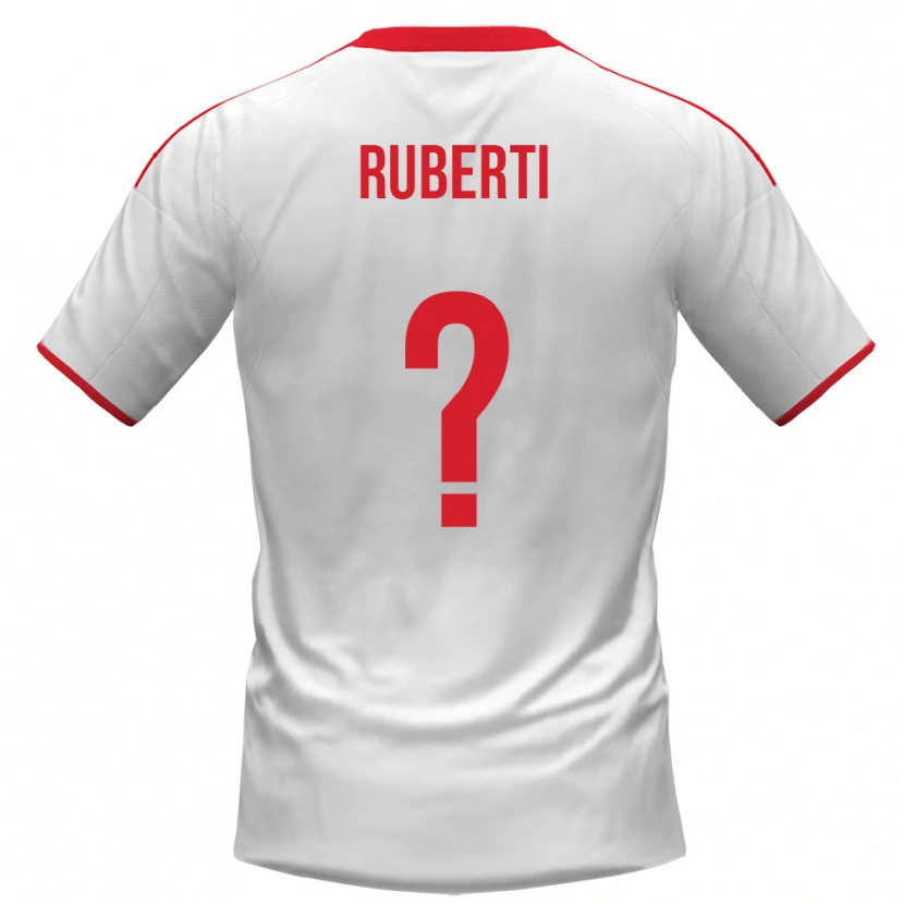 Danxen Hombre Camiseta Niccolò Ruberti #0 Blanco Rojo 1ª Equipación 2025/26 La Camisa