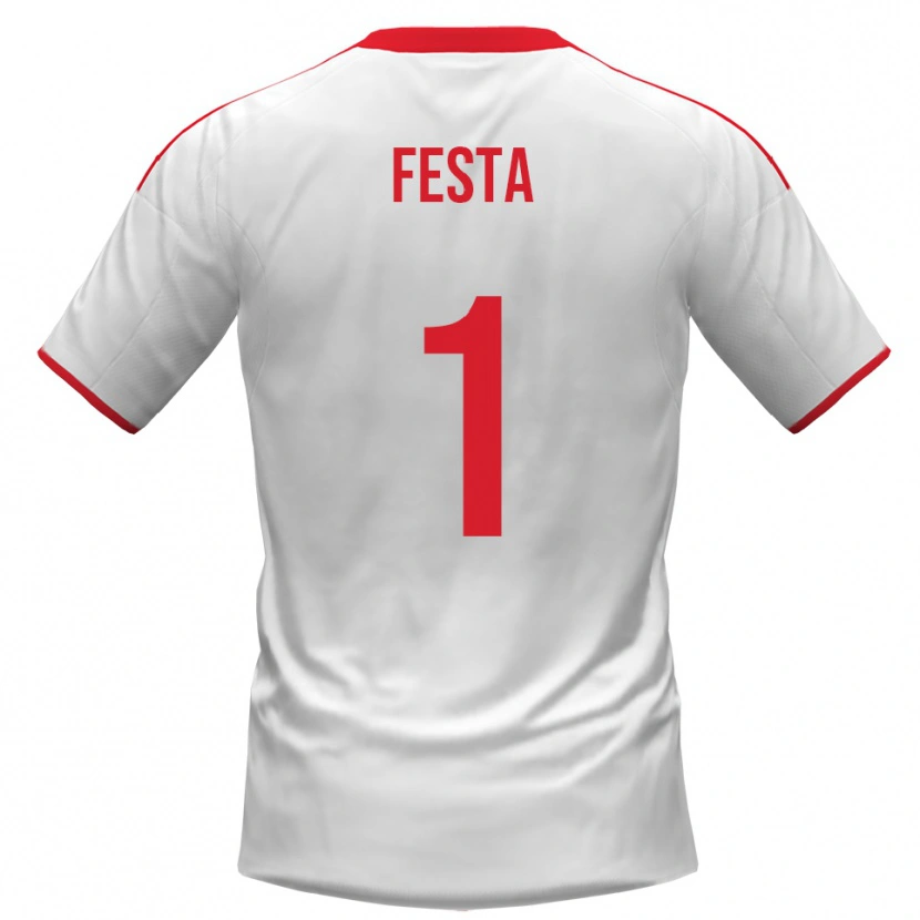 Danxen Hombre Camiseta Marco Festa #1 Blanco Rojo 1ª Equipación 2025/26 La Camisa