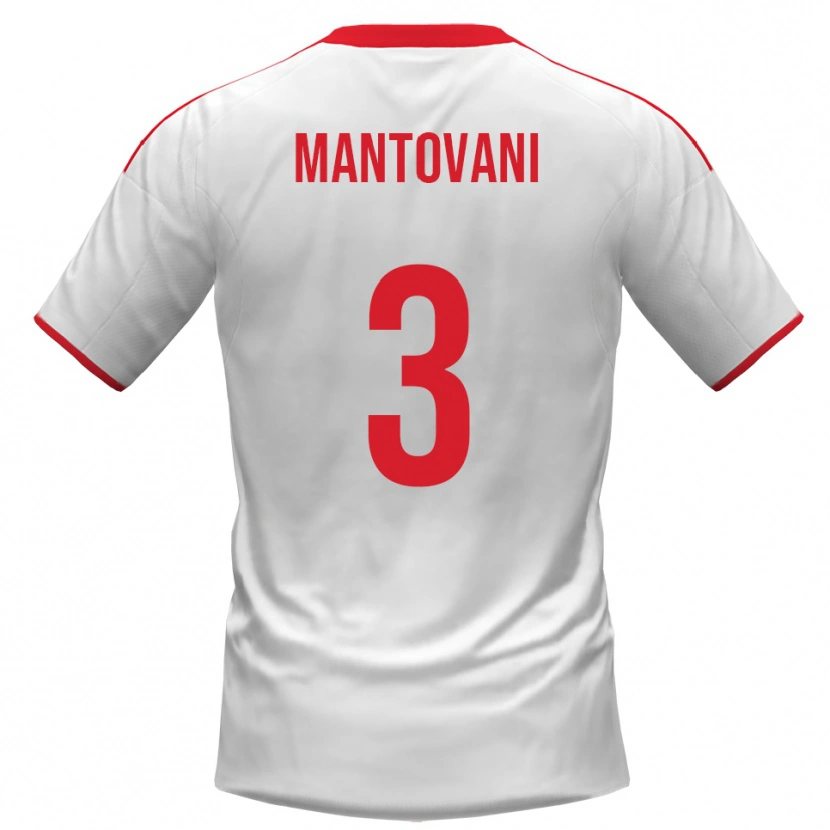Danxen Hombre Camiseta Valerio Mantovani #3 Blanco Rojo 1ª Equipación 2025/26 La Camisa
