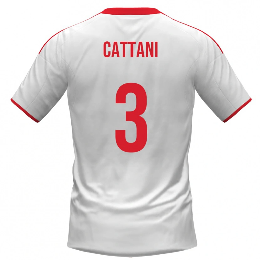 Danxen Hombre Camiseta Thomas Cattani #3 Blanco Rojo 1ª Equipación 2025/26 La Camisa