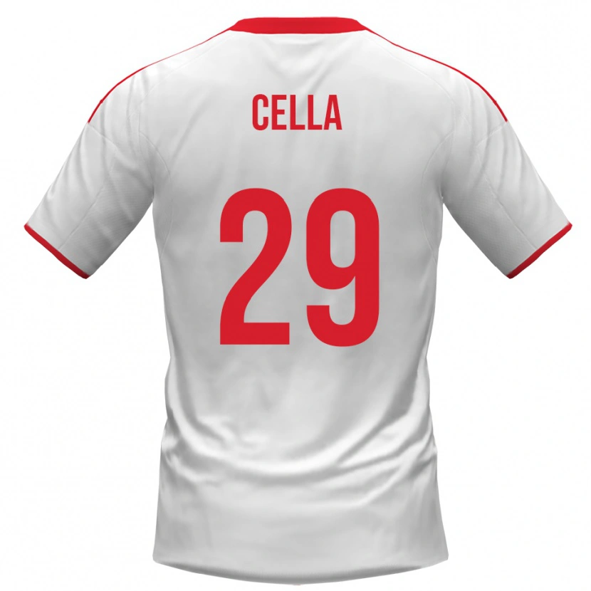 Danxen Hombre Camiseta Stefano Cella #29 Blanco Rojo 1ª Equipación 2025/26 La Camisa