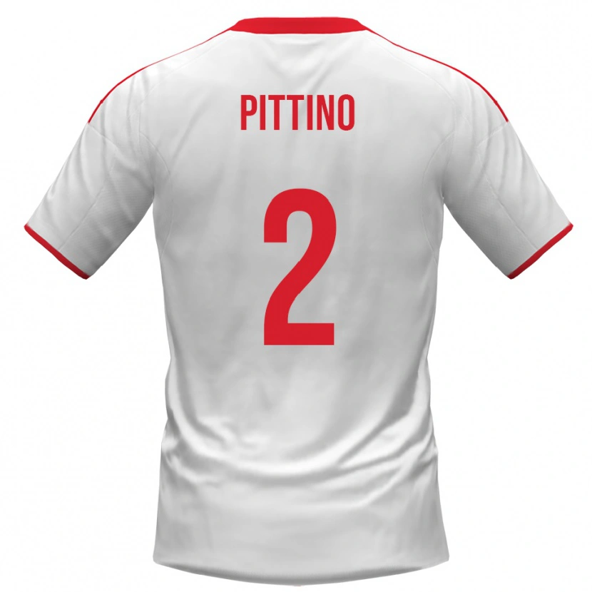 Danxen Hombre Camiseta Tommaso Pittino #2 Blanco Rojo 1ª Equipación 2025/26 La Camisa