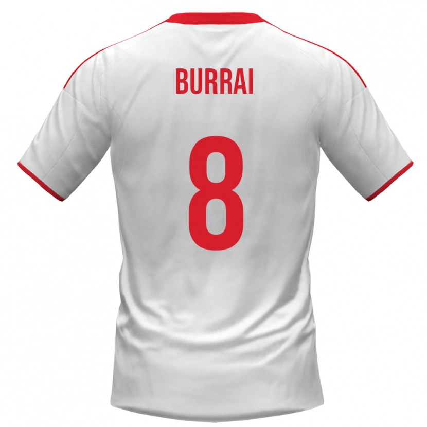 Danxen Hombre Camiseta Salvatore Burrai #8 Blanco Rojo 1ª Equipación 2025/26 La Camisa