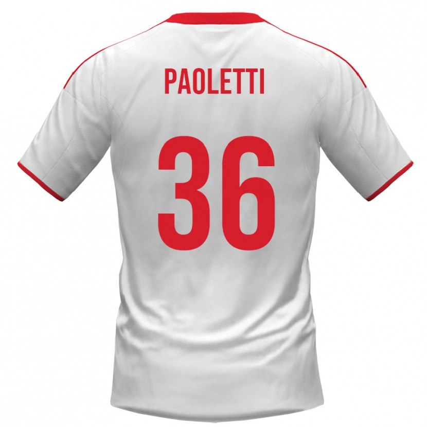 Danxen Hombre Camiseta Flavio Paoletti #36 Blanco Rojo 1ª Equipación 2025/26 La Camisa