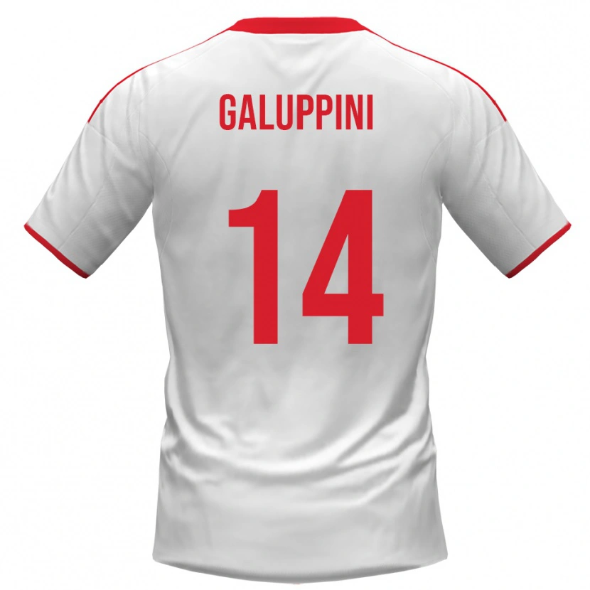 Danxen Hombre Camiseta Francesco Galuppini #14 Blanco Rojo 1ª Equipación 2025/26 La Camisa