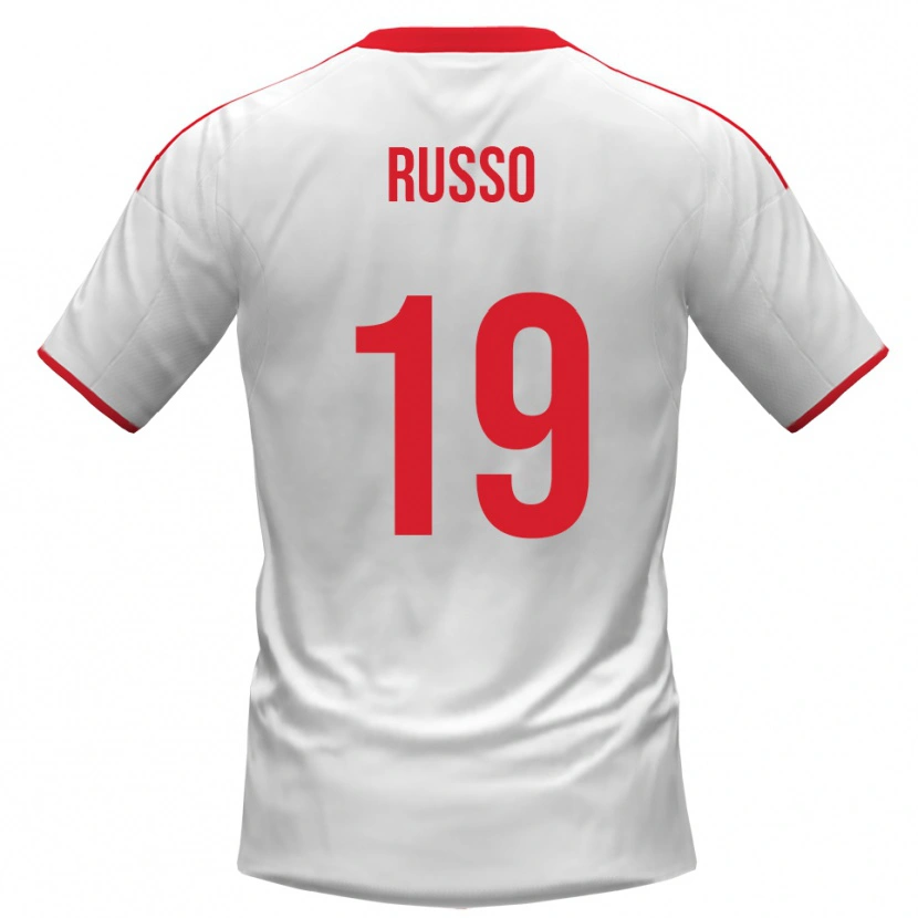 Danxen Hombre Camiseta Marcello Russo #19 Blanco Rojo 1ª Equipación 2025/26 La Camisa