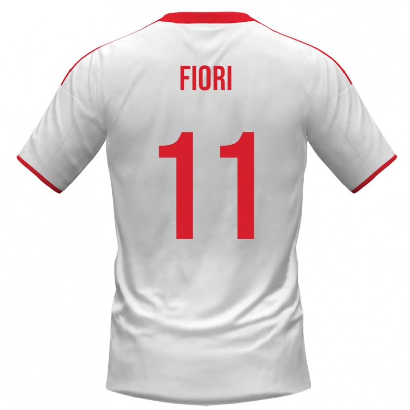 Danxen Hombre Camiseta Antonio Fiori #11 Blanco Rojo 1ª Equipación 2025/26 La Camisa