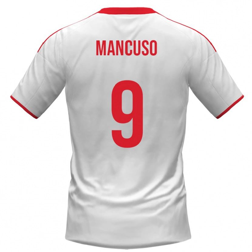 Danxen Hombre Camiseta Leonardo Mancuso #9 Blanco Rojo 1ª Equipación 2025/26 La Camisa