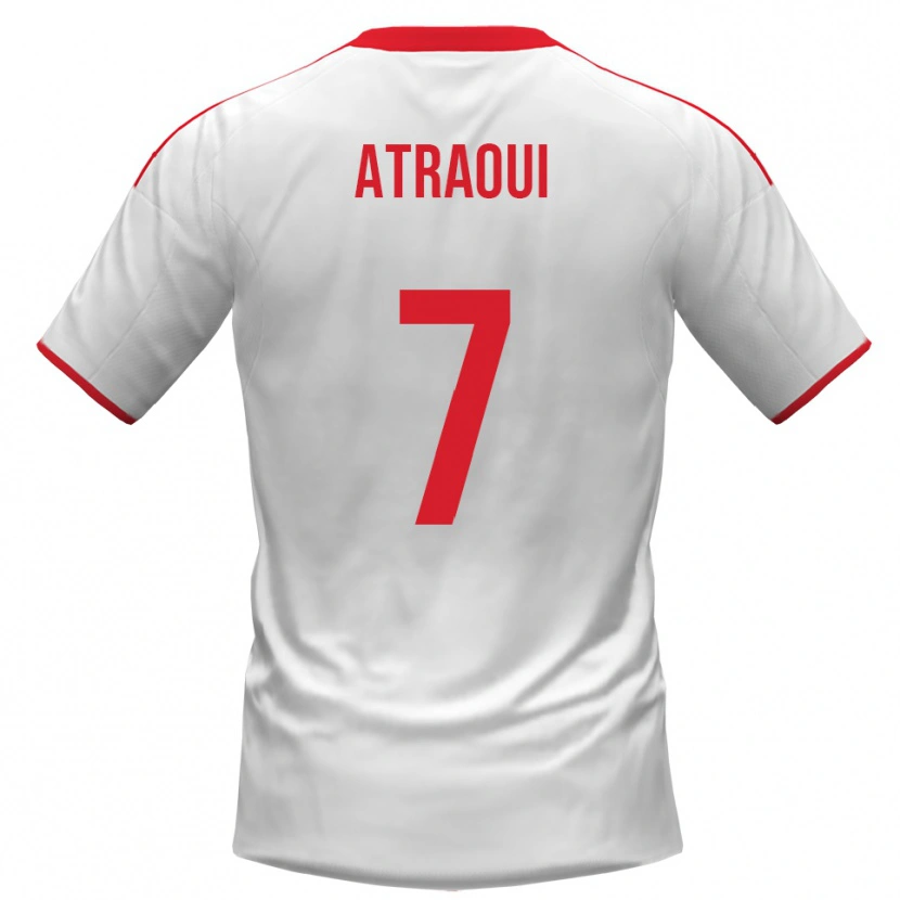 Danxen Hombre Camiseta Adam Atraoui #7 Blanco Rojo 1ª Equipación 2025/26 La Camisa