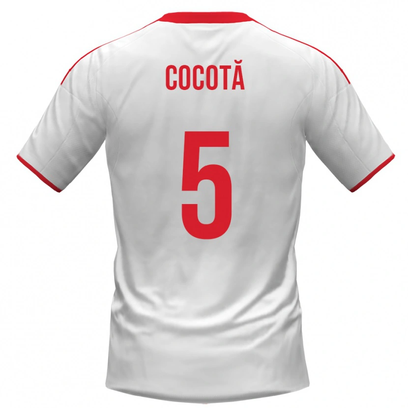 Danxen Hombre Camiseta Dorian Cocotă #5 Blanco Rojo 1ª Equipación 2025/26 La Camisa