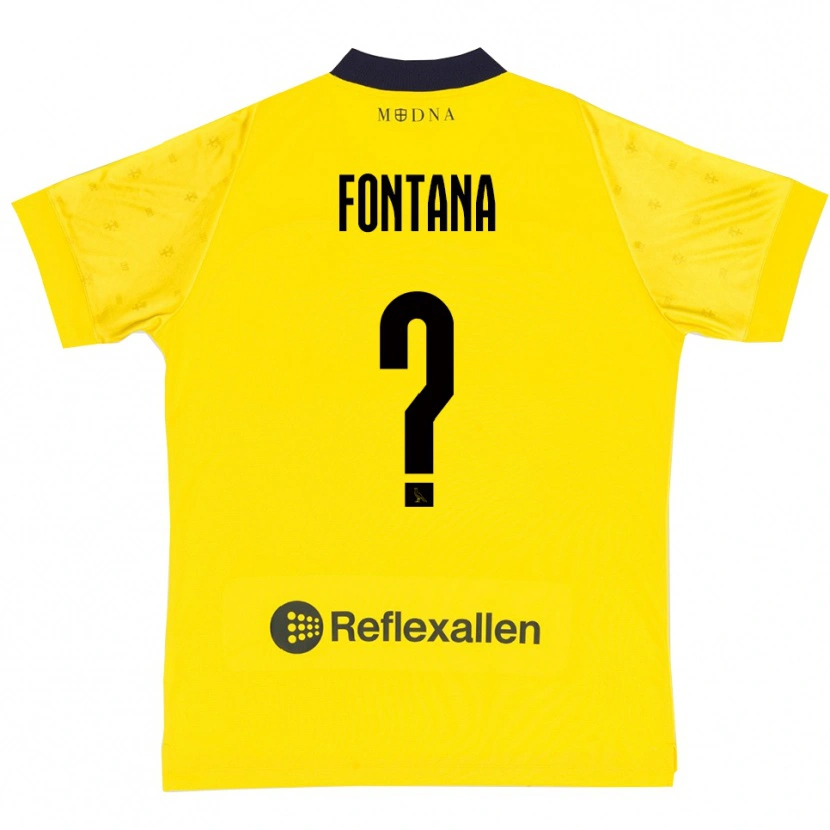 Danxen Hombre Camiseta Brando Fontana #0 Amarillo Marino 1ª Equipación 2025/26 La Camisa