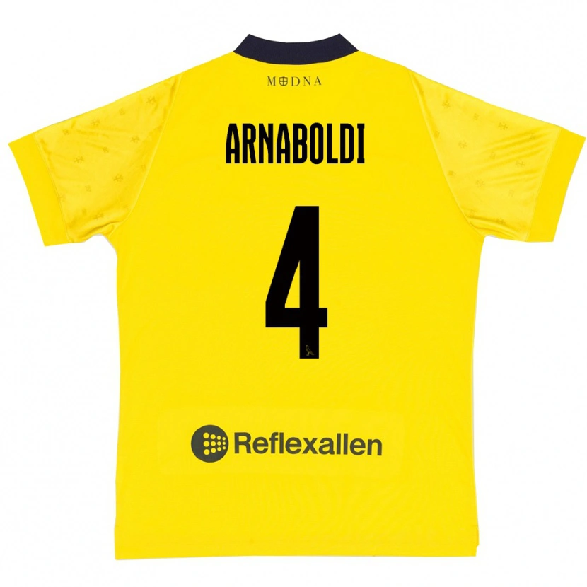 Danxen Hombre Camiseta Pietro Arnaboldi #4 Amarillo Marino 1ª Equipación 2025/26 La Camisa