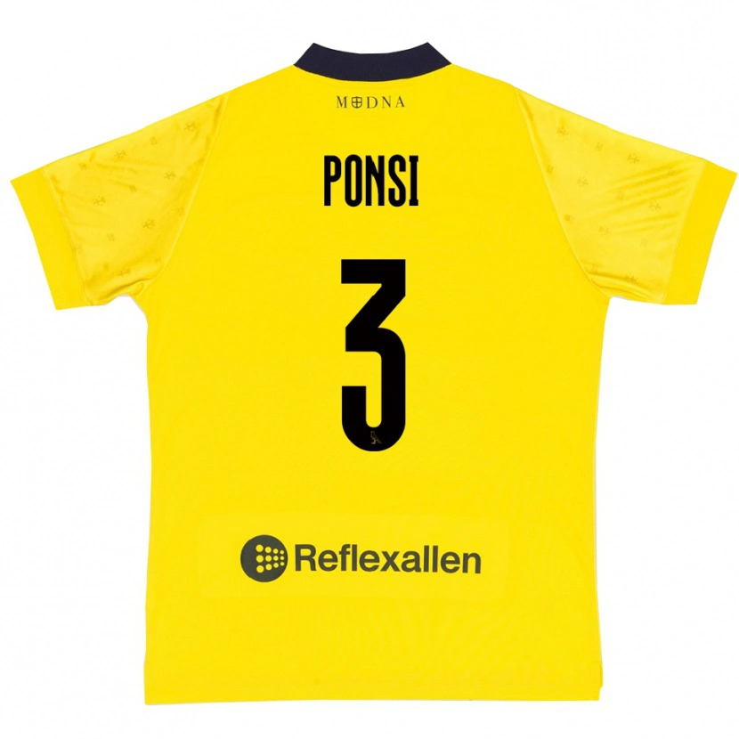 Danxen Hombre Camiseta Fabio Ponsi #3 Amarillo Marino 1ª Equipación 2025/26 La Camisa