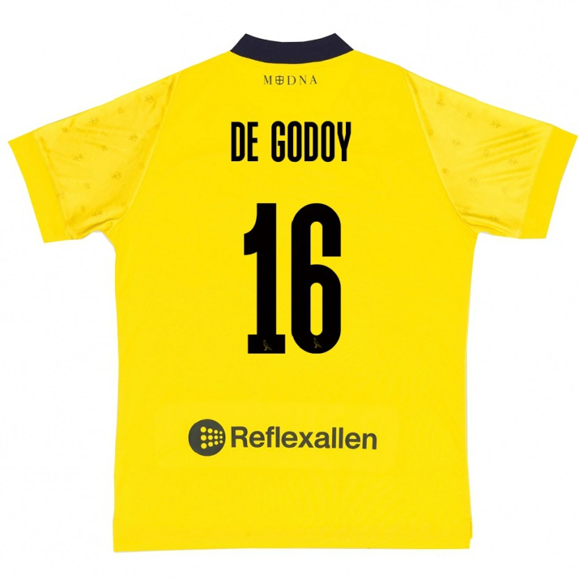 Danxen Hombre Camiseta Patrick Pîrv De Godoy #16 Amarillo Marino 1ª Equipación 2025/26 La Camisa