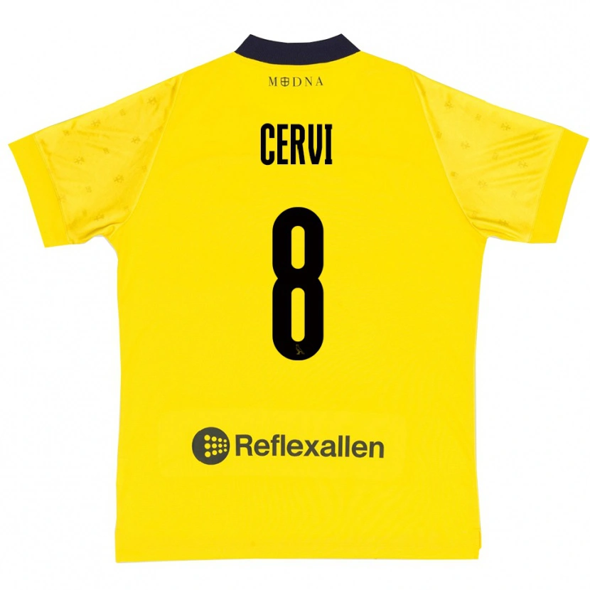 Danxen Hombre Camiseta Tommaso Cervi #8 Amarillo Marino 1ª Equipación 2025/26 La Camisa
