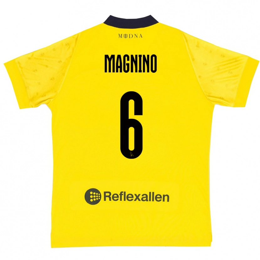 Danxen Hombre Camiseta Luca Magnino #6 Amarillo Marino 1ª Equipación 2025/26 La Camisa