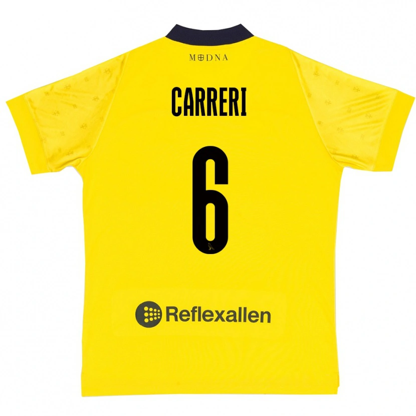 Danxen Hombre Camiseta Carlo Carreri #6 Amarillo Marino 1ª Equipación 2025/26 La Camisa